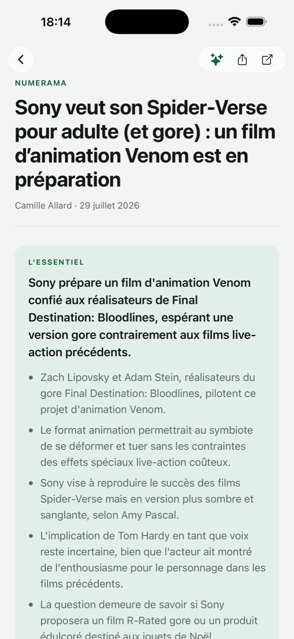 Le résumé d'un article en quelques points
